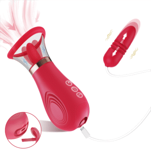 Licking tongue vibrator + jumping egg Sibyl Pro（rose red）